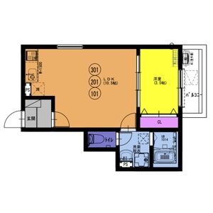 1LDK 間取り図