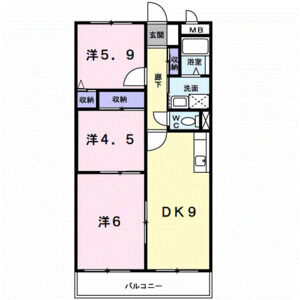 3DK 間取り図