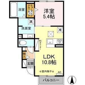 1LDK 間取り図