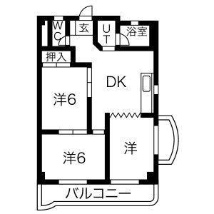 3DK 間取り図
