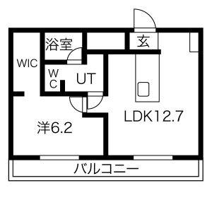 1LDK 間取り図