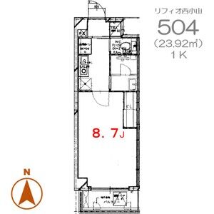 1K 間取り図