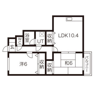 2LDK 間取り図