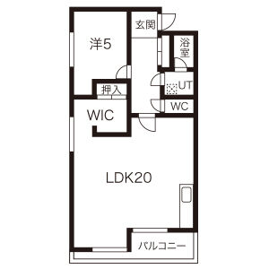 1LDK 間取り図