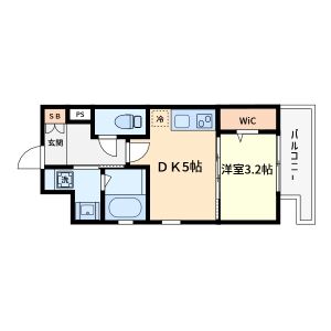 1DK 間取り図
