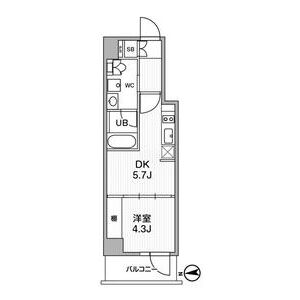 1DK 間取り図