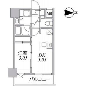 1DK 間取り図