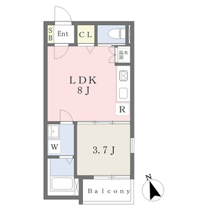 1LDK 間取り図