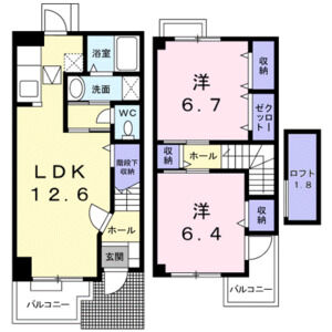 2LDK 間取り図