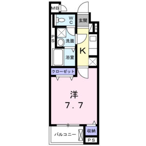 1K 間取り図