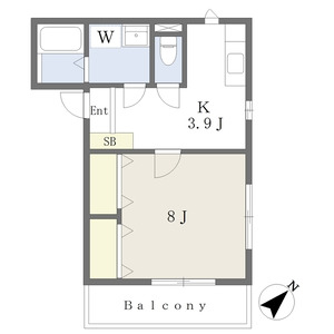 1K 間取り図