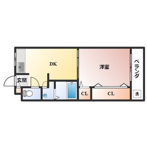 1DK 間取り図