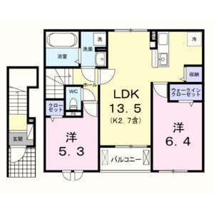 2LDK 間取り図