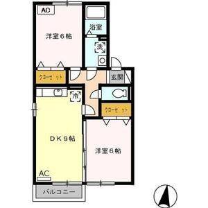 2DK 間取り図
