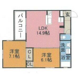 2LDK 間取り図