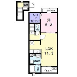 1LDK 間取り図