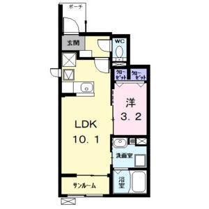 1LDK 間取り図