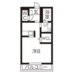 1K 間取り図