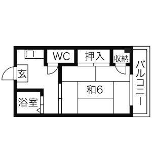 1K 間取り図