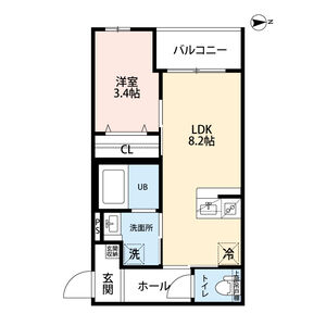 1LDK 間取り図