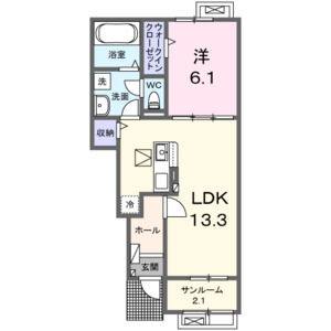 1LDK 間取り図
