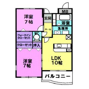 2LDK 間取り図