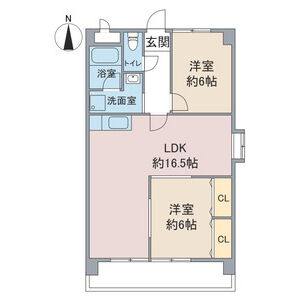 2LDK 間取り図