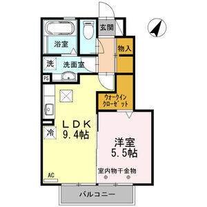 1LDK 間取り図