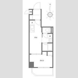 1DK 間取り図