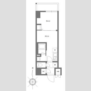 1DK 間取り図