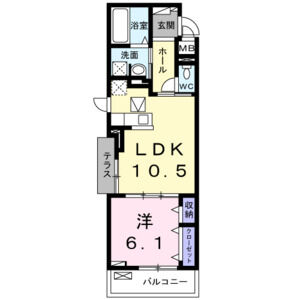 1LDK 間取り図