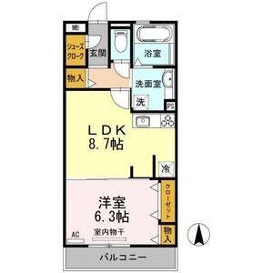 1LDK 間取り図