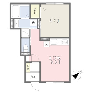 1LDK 間取り図