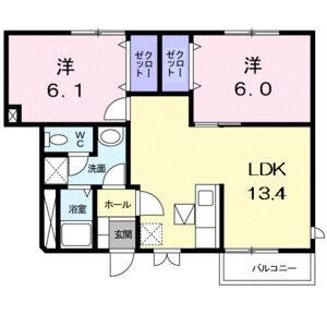 2LDK 間取り図