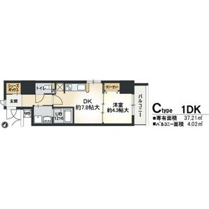 1DK 間取り図