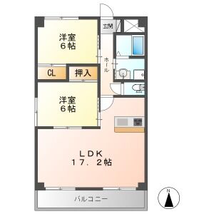 2LDK 間取り図