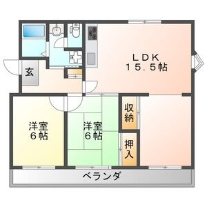 2LDK 間取り図