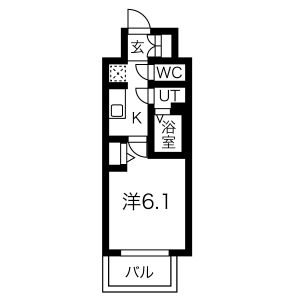 1K 間取り図