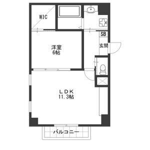 1LDK 間取り図
