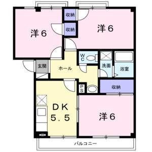 3DK 間取り図