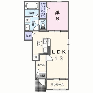 1LDK 間取り図