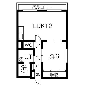 1LDK 間取り図