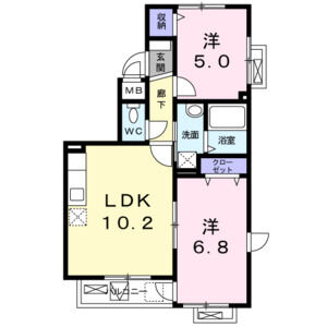 2LDK 間取り図