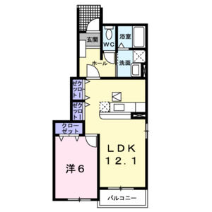 1LDK 間取り図