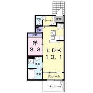 1LDK 間取り図