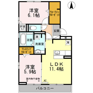 2LDK 間取り図