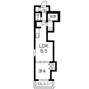 1LDK 間取り図