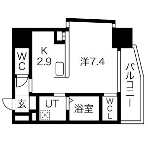 1K 間取り図