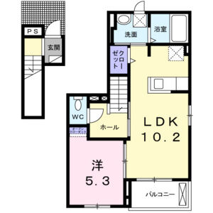 1LDK 間取り図