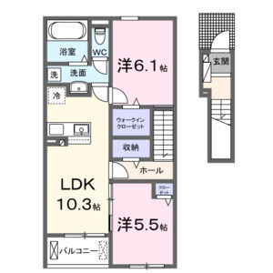 2LDK 間取り図